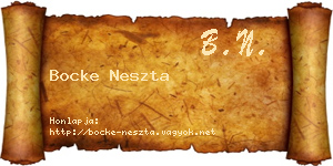 Bocke Neszta névjegykártya